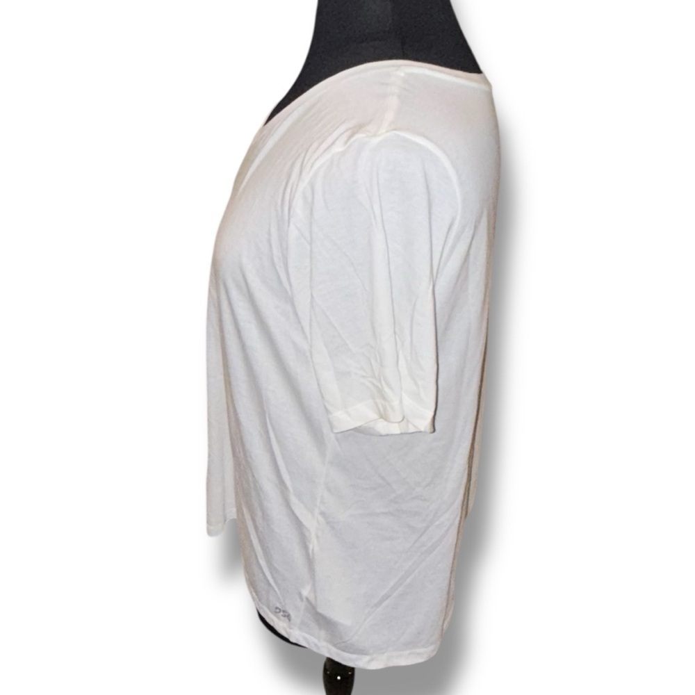 DSG Women's Core Cotton Jersey V-Neck T-Shirt 1X White - Picture 3 of 12